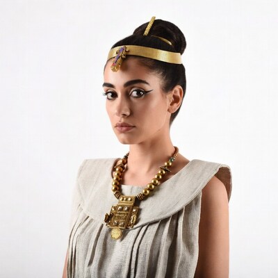 Woman in Egyptian queen costume