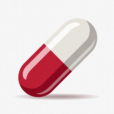 Red and white capsule pill illustration