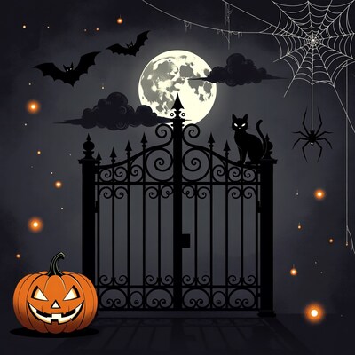 Halloween Gate with Jack-o-Lantern
