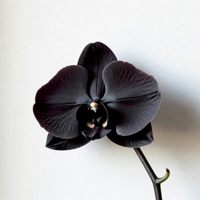 Black Phalaenopsis Orchid on White