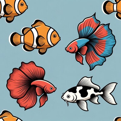 Clownfish Betta Koi Fish Pattern