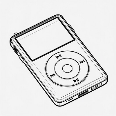 iPod Classic Line Art Illustration