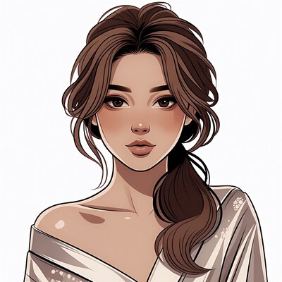 Asian woman with loose wavy hair