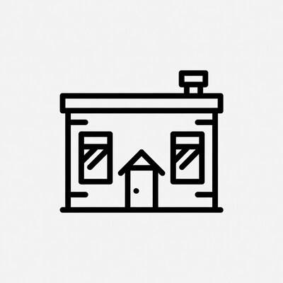 Line drawing house icon