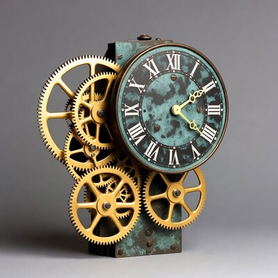 Steampunk Clock with Gears