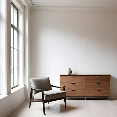 Modern Chair and Dresser by Window