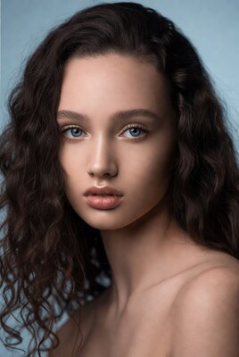 Beautiful woman with curly hair