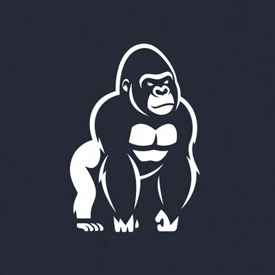 Silhouette gorilla illustration
