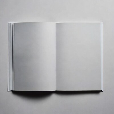 Open blank white book