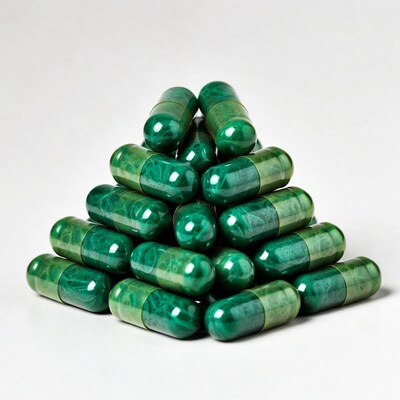 Green capsules pyramid