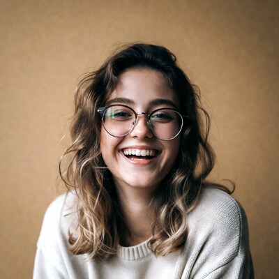 Smiling woman with glasses