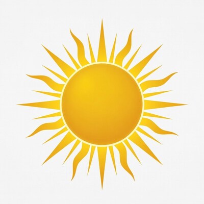 Bright yellow sun illustration