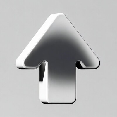 3D White Up Arrow Icon