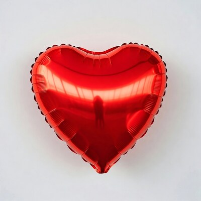 Red heart balloon isolated