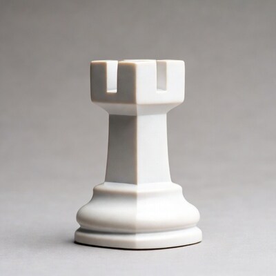 White Rook Chess Piece