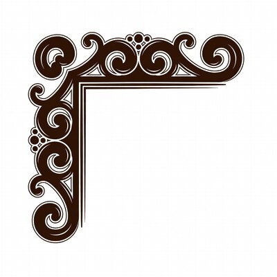 Ornate Brown Corner Border Illustration