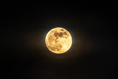 Full Moon on Black Background