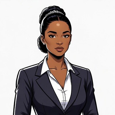 African-American woman in suit illustration