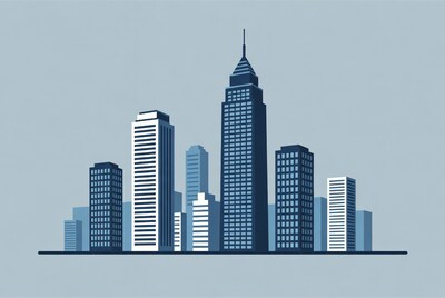 Blue Skyline Cityscape Illustration