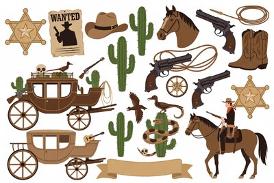 Western Cowboy Clipart Collection