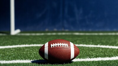 Football on football field