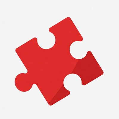 Red puzzle piece illustration