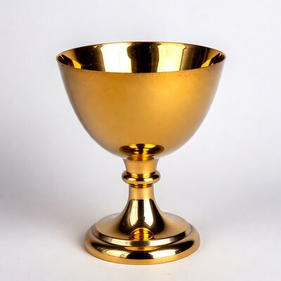 Golden Chalice on White Background