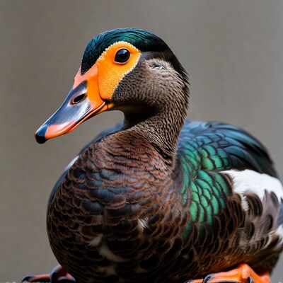 Mandarin Duck Profile View