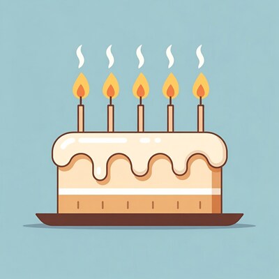Birthday cake with candles