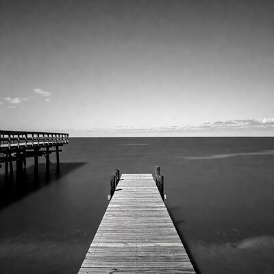 Wooden pier over calm sea