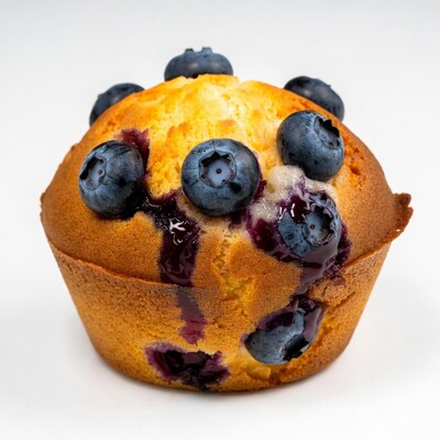 Blueberry Muffin on White Background
