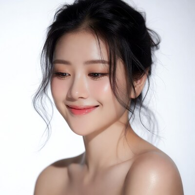 Asian woman smiling with black updo