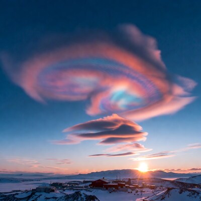 Iridescent Lenticular Cloud Over Arctic Village