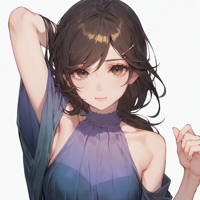 Anime girl in purple dress