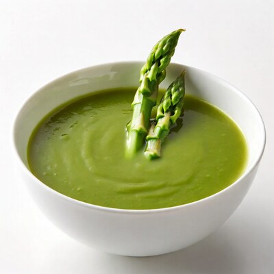 Asparagus Soup in White Bowl