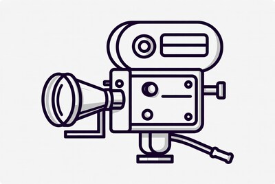 Line art video camera icon