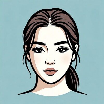 Asian woman portrait illustration