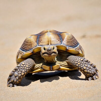 Radiated Tortoise on Sand