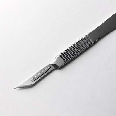 Surgical Scalpel on White Background