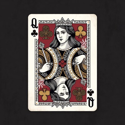 Queen of Clubs Playing Card