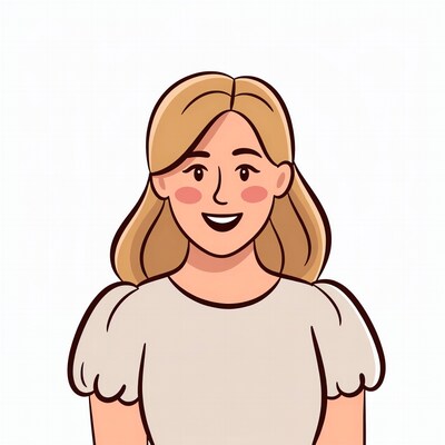 Smiling blonde woman illustration