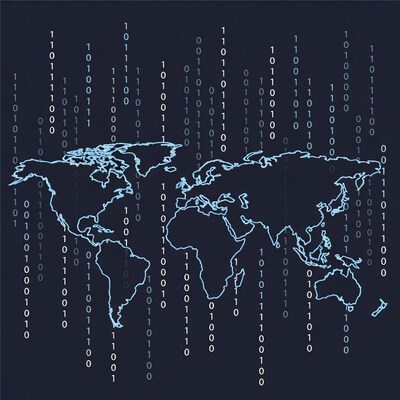 World Map in Matrix Code