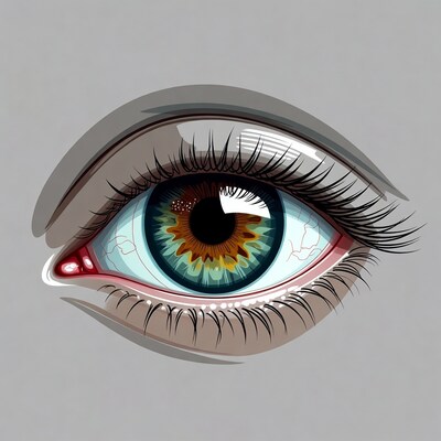 Detailed Green Eye Illustration