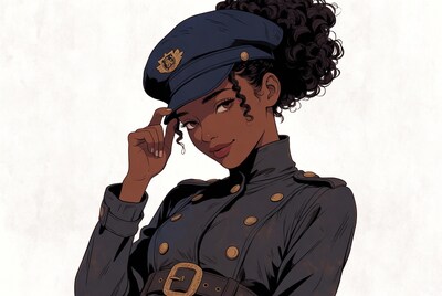 African-American woman in police uniform