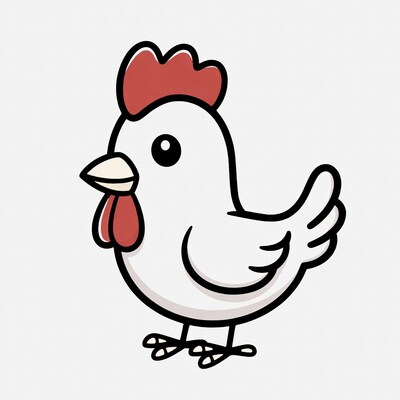 Cute white hen illustration