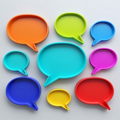 Colorful speech bubble trays