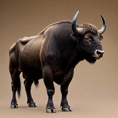 Majestic Bison with Large Horns