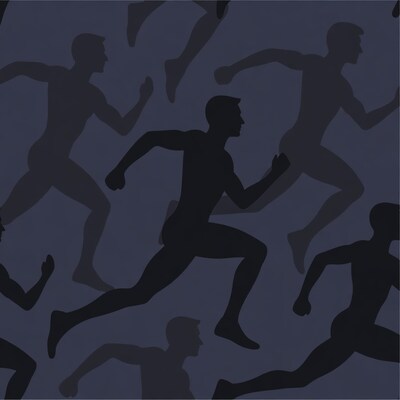 Running men silhouettes pattern