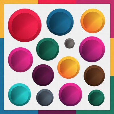 Colorful Circles on White Background