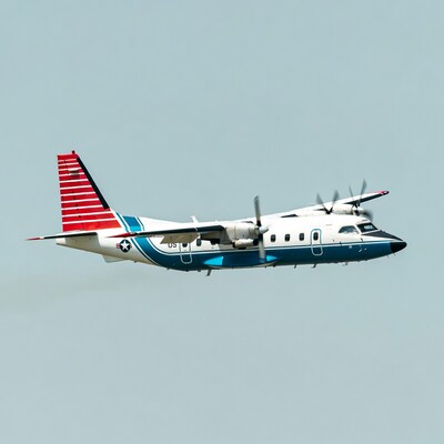 USAF C-12 Huron Twin-Engine Propeller Plane Flying
